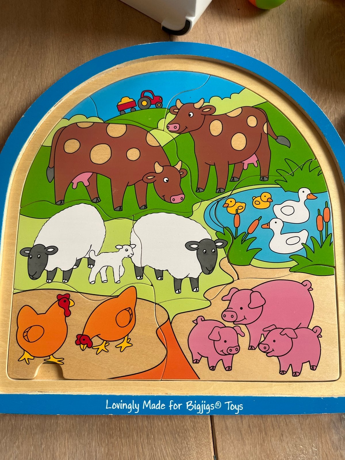 Houten boerderij puzzel voor kinderen, 2 tot 4 jaar, 10 tot 50 stukjes, Ophalen of Verzenden, Zo goed als nieuw