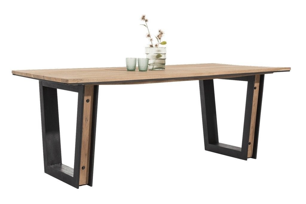 Nieuwe Tafel 200 x 100 cm. Massief Kikar hout, Makalu H@H, Ophalen, Nieuw, 50 tot 100 cm, Vijf personen of meer