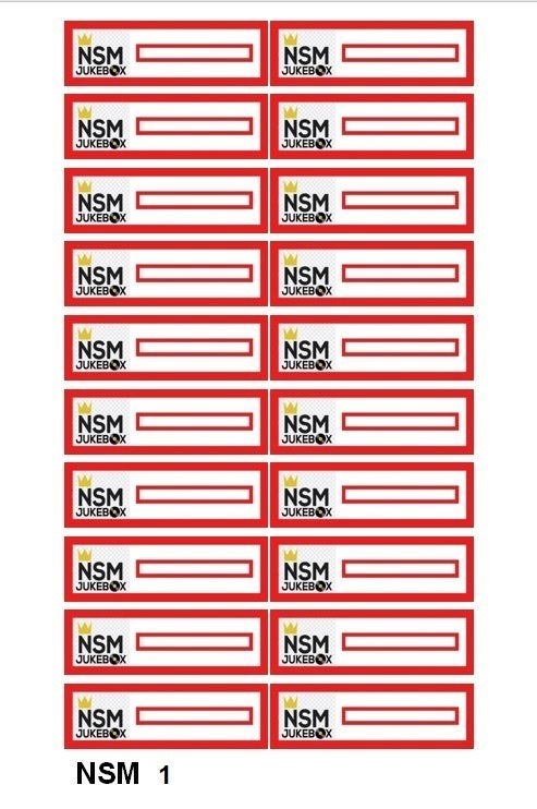 N.S.M. logo titelkaartjes voor 45 rpm. jukeboxen., Verzamelen, Ophalen of Verzenden, Nieuw, 1950 tot 1960, Seeburg