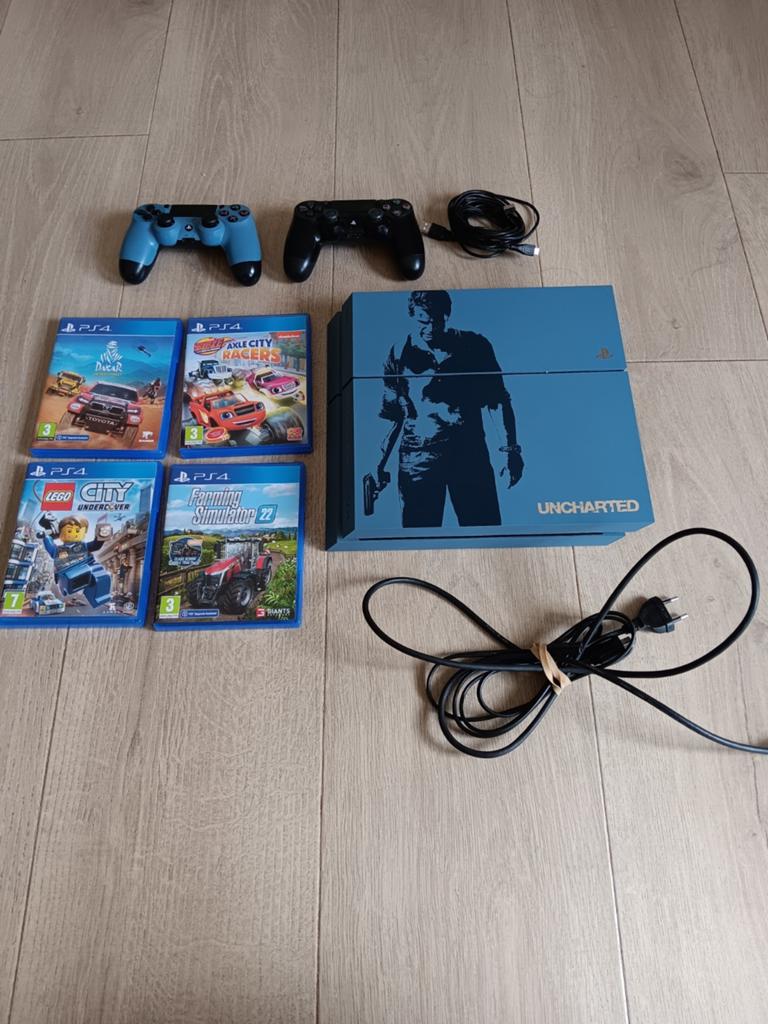 Playstation 4 Uncharted met 2 controllers en spelletjes, Spelcomputers en Games, Ophalen, Gebruikt, Met 2 controllers, Original