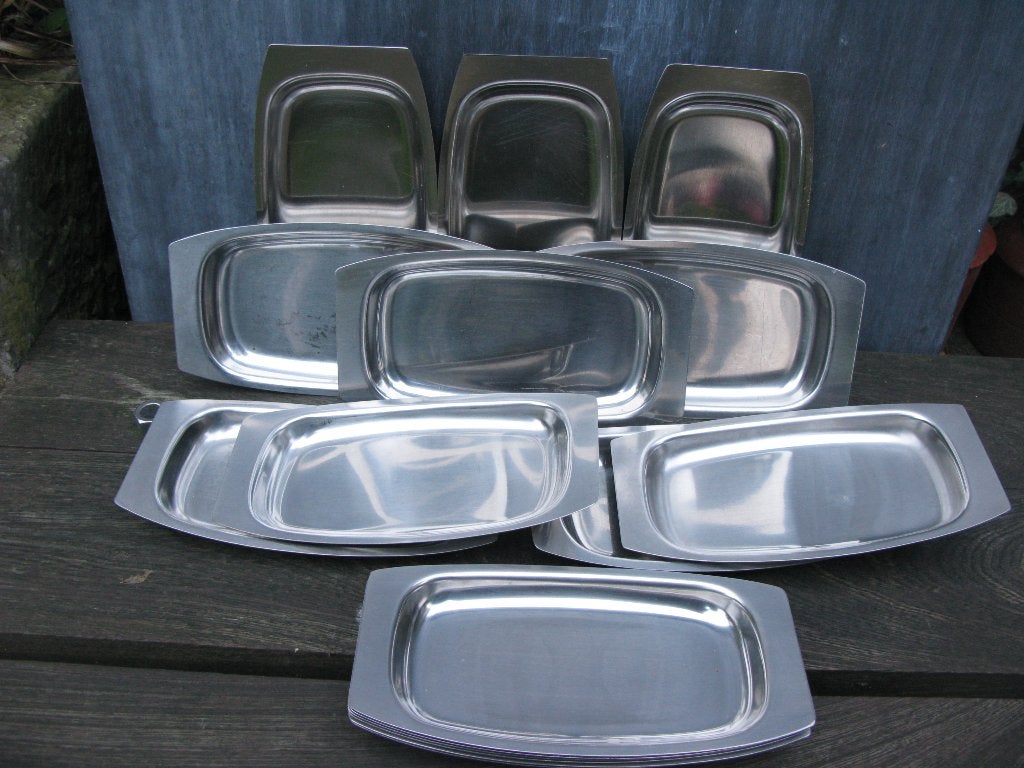 16x STELTON SERVEERSCHALEN TIJDLOOS DESIGN, Ophalen of Verzenden, Gebruikt, Metaal, Zilver