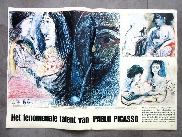 Artikel over Pablo Picasso uit maart 1967 - Kunst schilderij, Verzamelen, Tijdschriften, Kranten en Knipsels, Ophalen of Verzenden