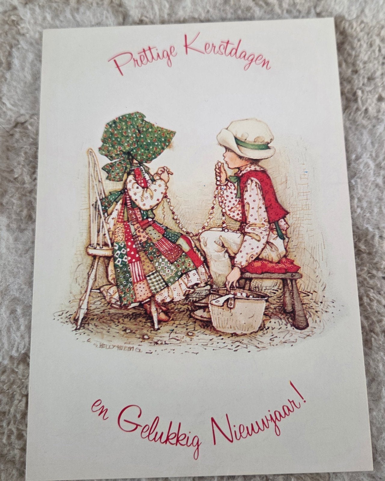 Vintage Kerstkaart - Holly Hobbie, Verzenden, 1980 tot heden, Gelopen, Feest(dag)