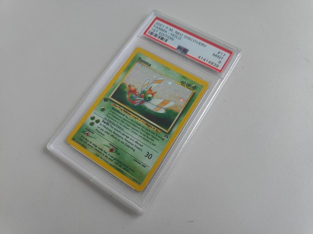 Yanma PSA 9 First Edition Neo Discovery Pokemon tcg nintendo, Ophalen of Verzenden, Nieuw, Speelkaart(en)