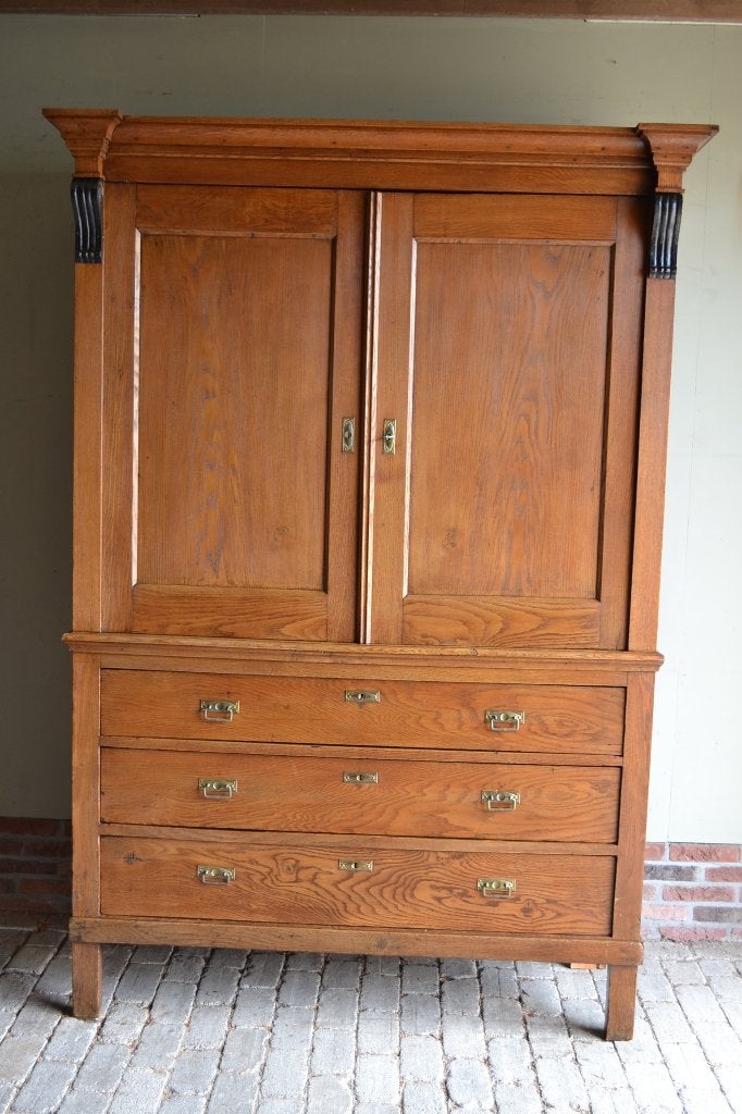Prachtig antiek Hollands eiken houten kabinet., Verzenden