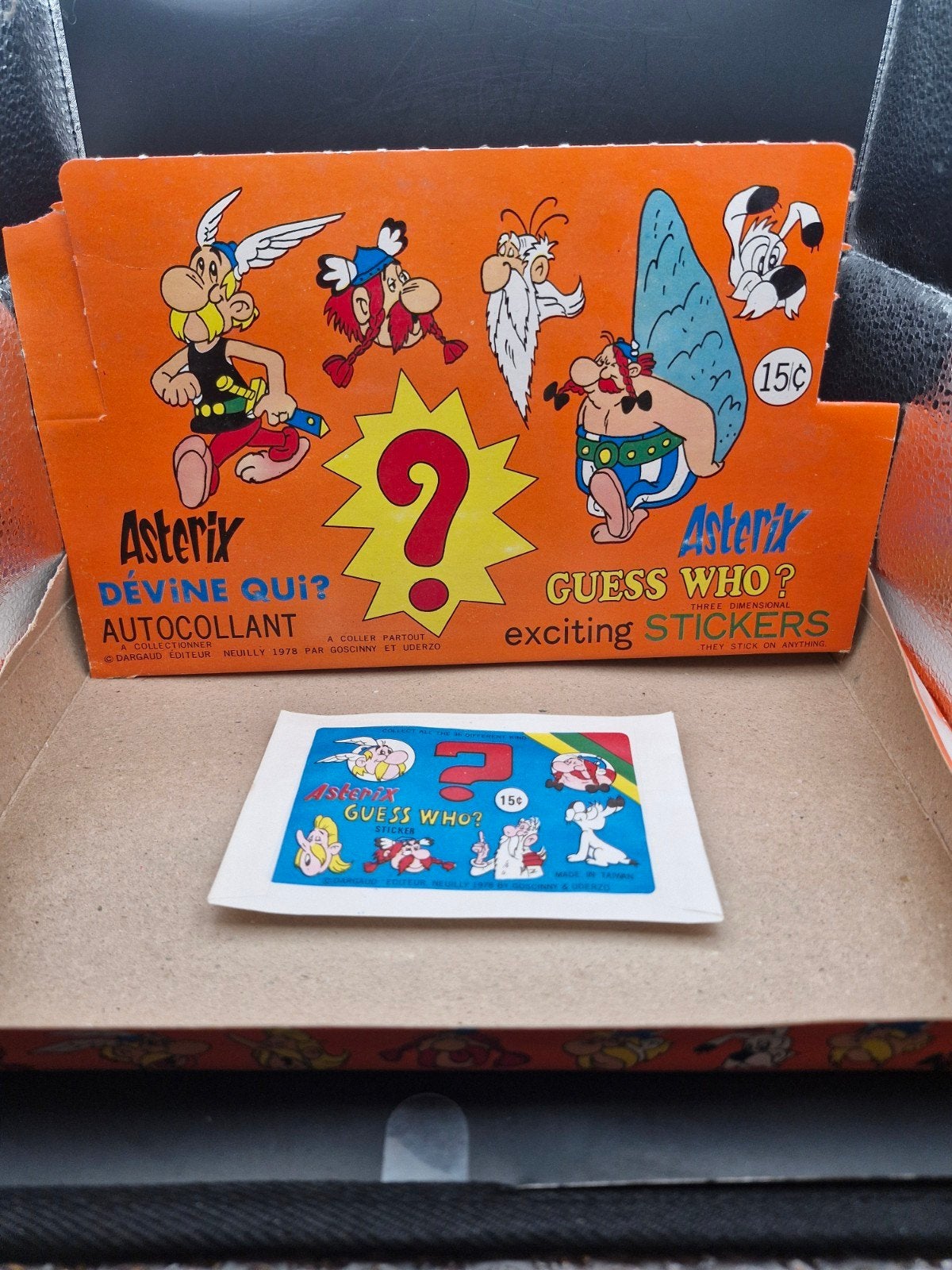 Asterix guess Who uit het jaar 1978 1 3d sticker per pack, Verzenden, Zo goed als nieuw