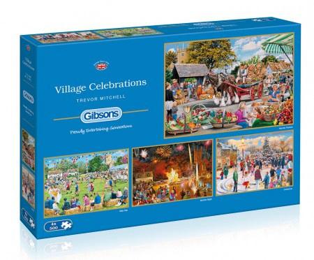 Gibsons - Village Celebrations - 4x500 stukjes, Hobby en Vrije tijd, Denksport en Puzzels, Ophalen of Verzenden, 500 t/m 1500 stukjes