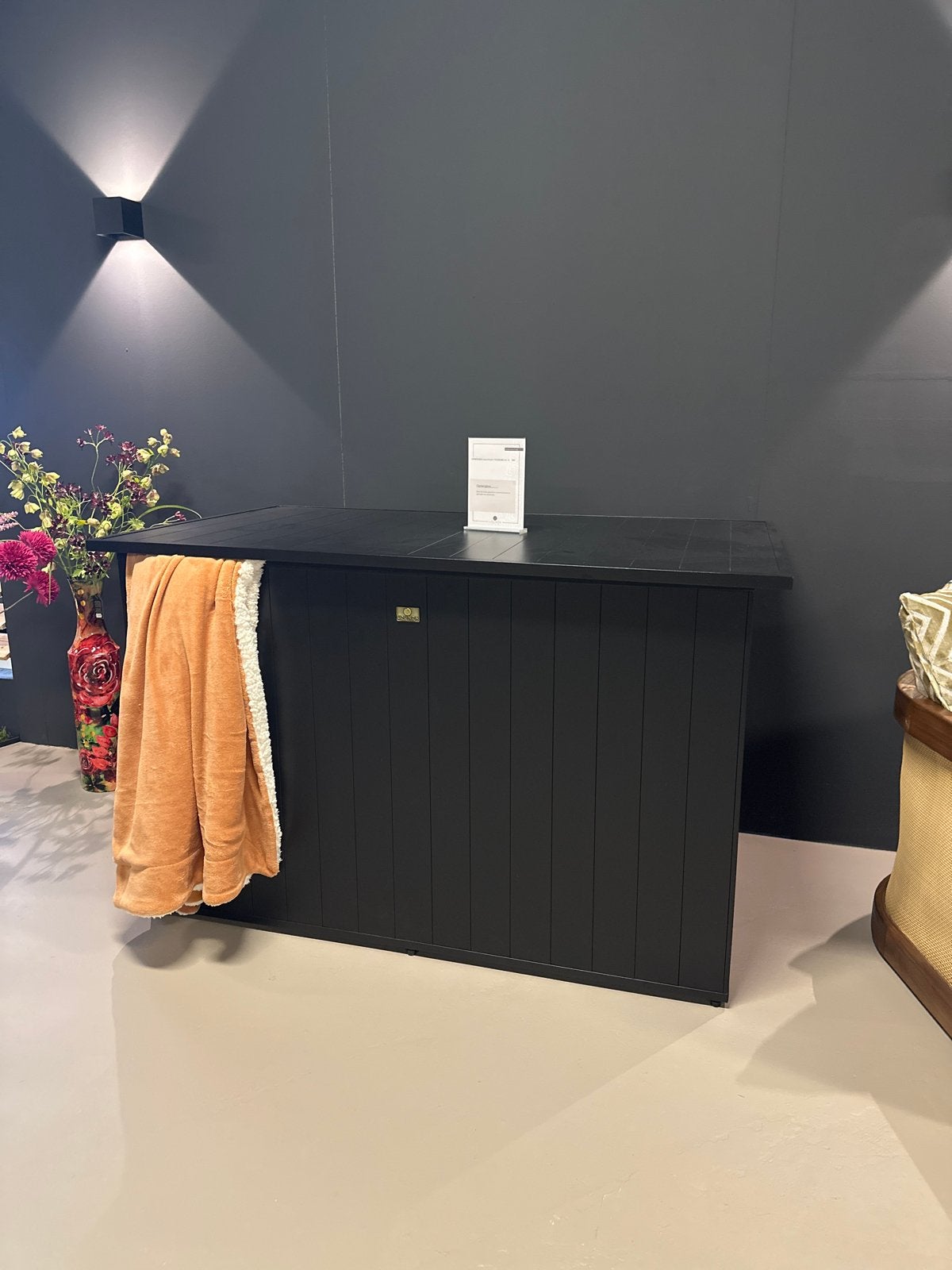 Premium Zwart Aluminium Opbergbox voor Tuinkussens, Ophalen, Nieuw
