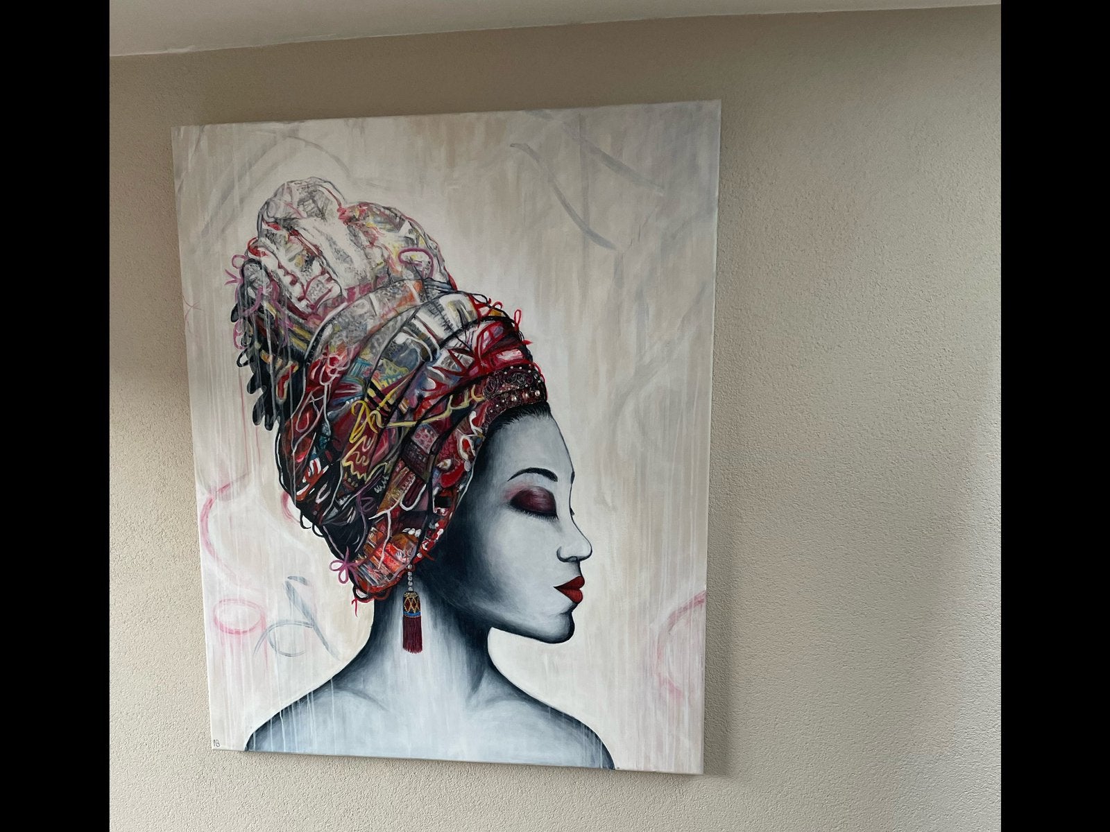 Afrikaanse vrouw canvas, Ophalen of Verzenden