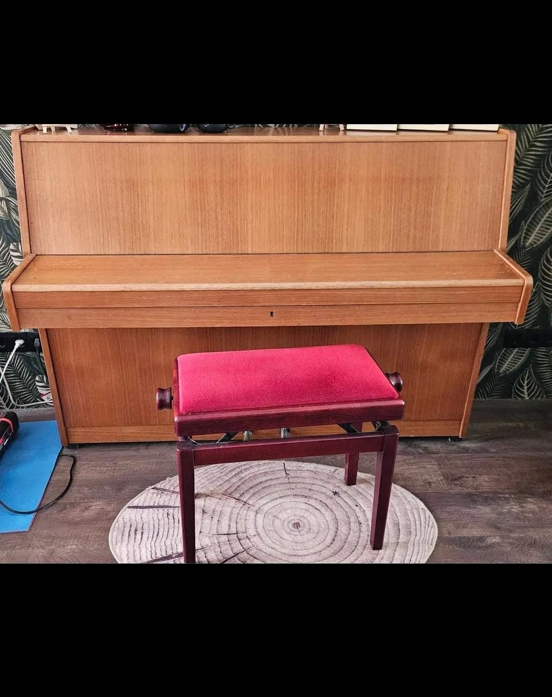 Piano met kruk; Hoffmann & Kuhne, Ophalen, Gebruikt, Bruin, Piano