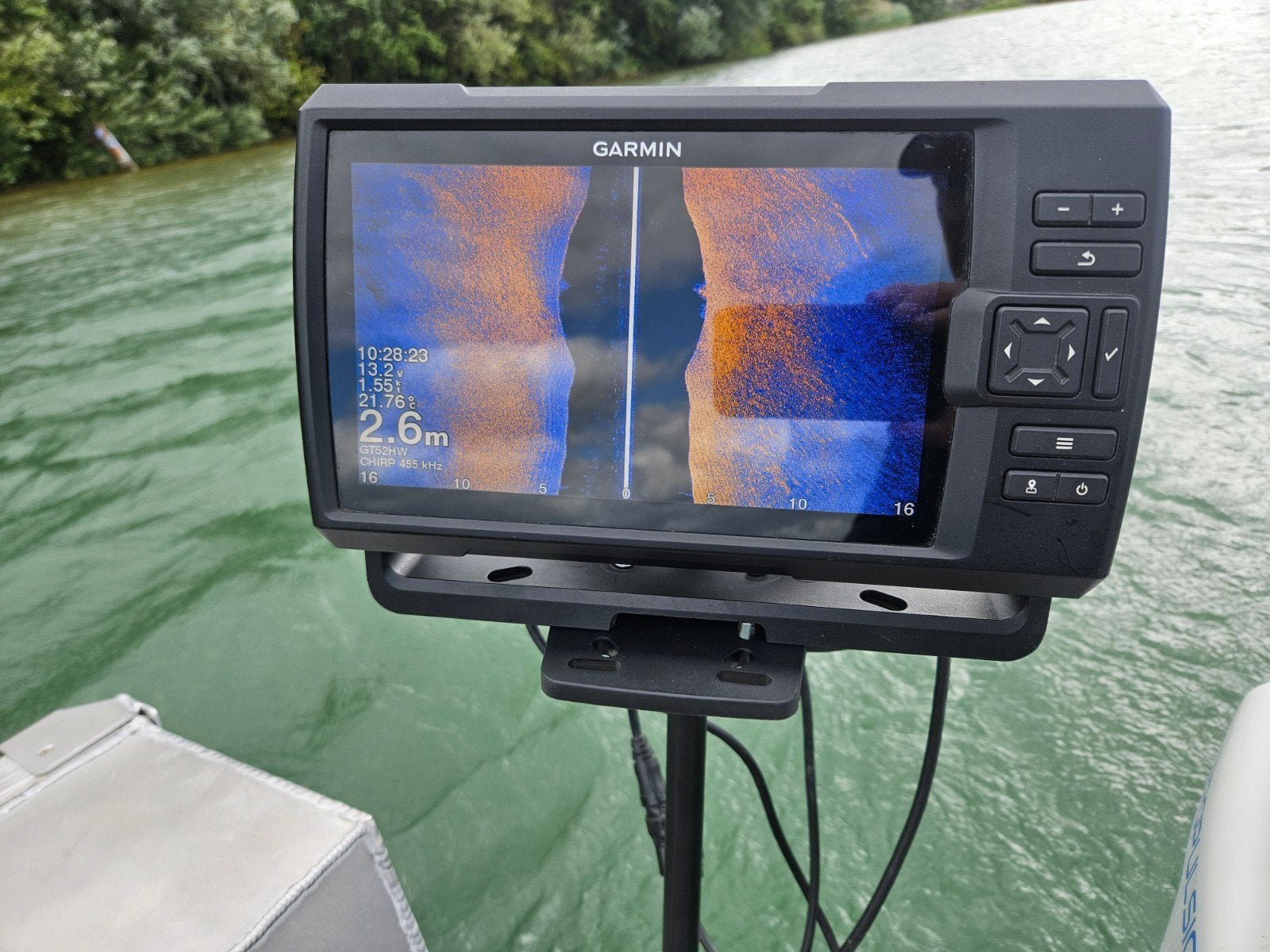 garmin striker 9sv compleet met transducerstang en lifepo4, Ophalen, Zo goed als nieuw, Motor en Techniek