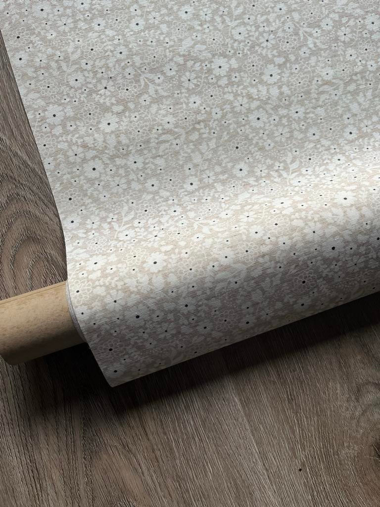 Nieuw gecoat tafellinnen/kleed beige + bloemetjes 140x320cm, Ophalen, Nieuw, Rechthoek