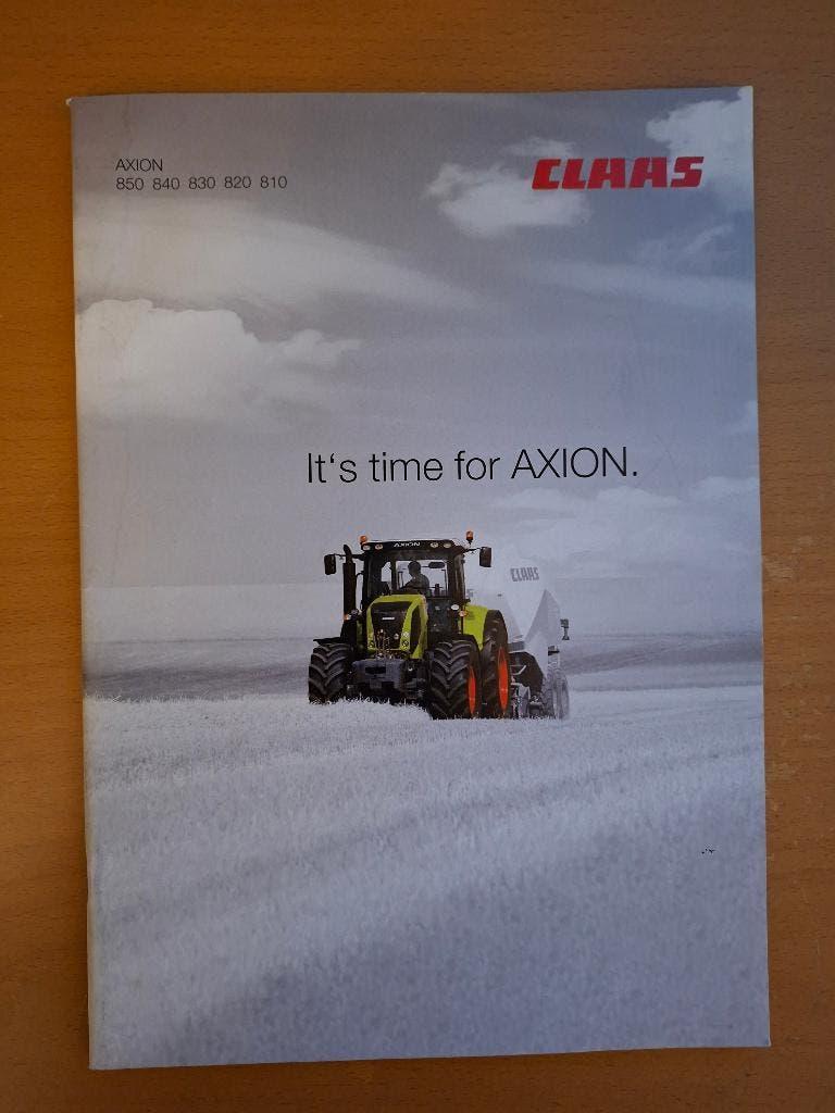 Folder Claas It's time for Axion 850, 840, 830, 820 en 810, Verzenden, Gelezen, Tractor en Landbouw