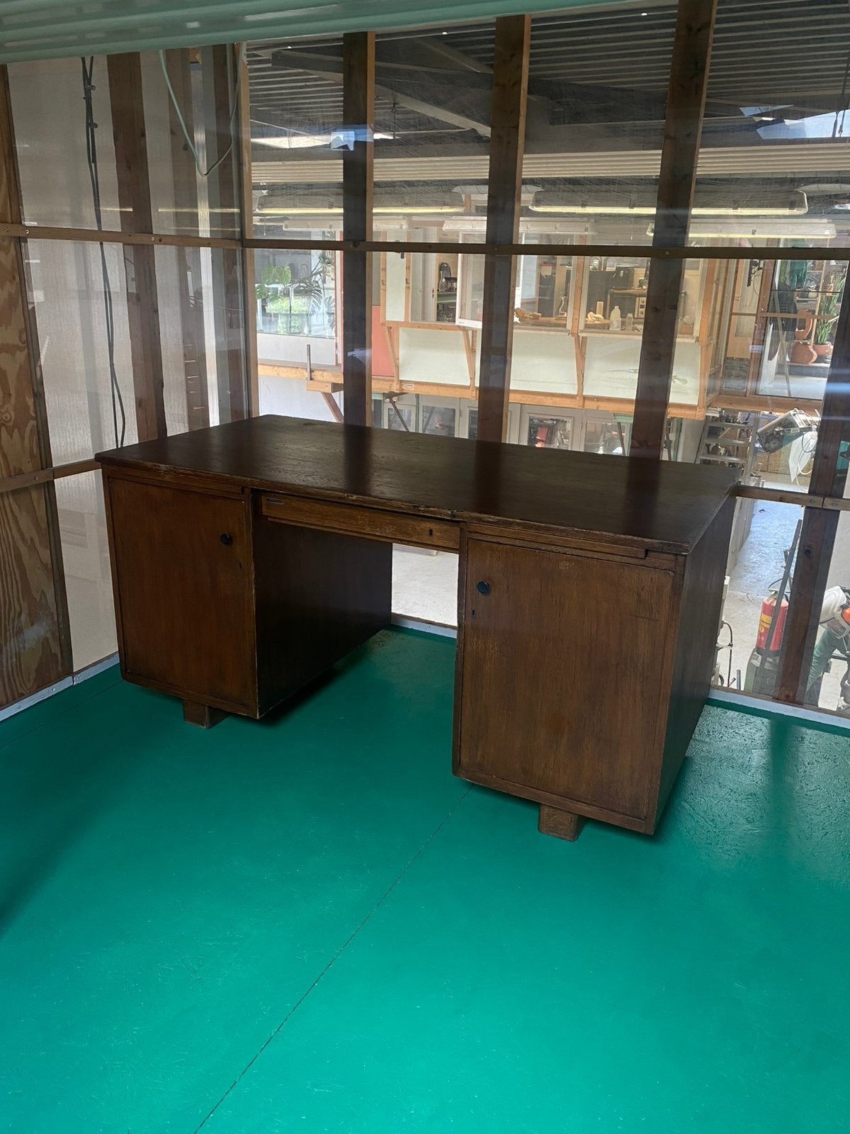 Vintage Soennecken Wooden Office Desk / Writing Desk, Ophalen, Gebruikt