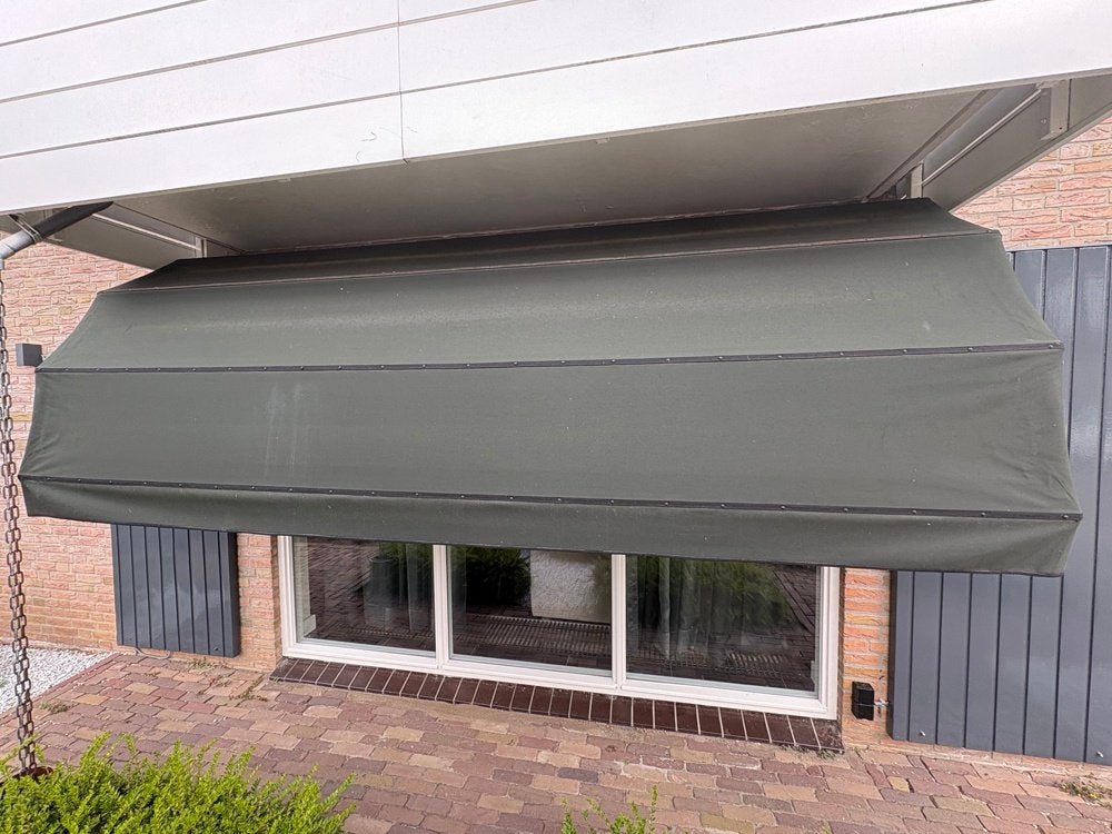 Markies Oud-Hollands groen - 3,35m breed, 1,00m uitval, Ophalen, Gebruikt, Markies, 250 cm tot 450 cm
