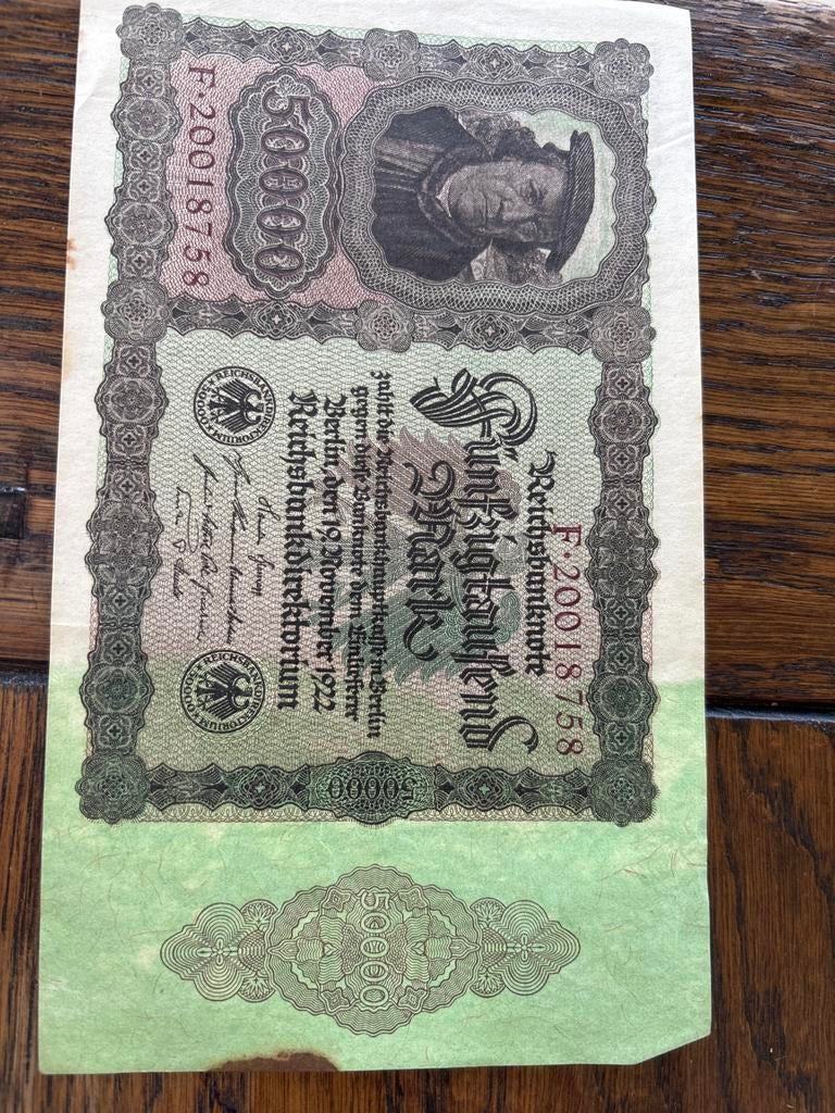 Historisch Duits bankbiljet: 50.000 Mark uit 1922, Ophalen of Verzenden, Duitsland, Los biljet