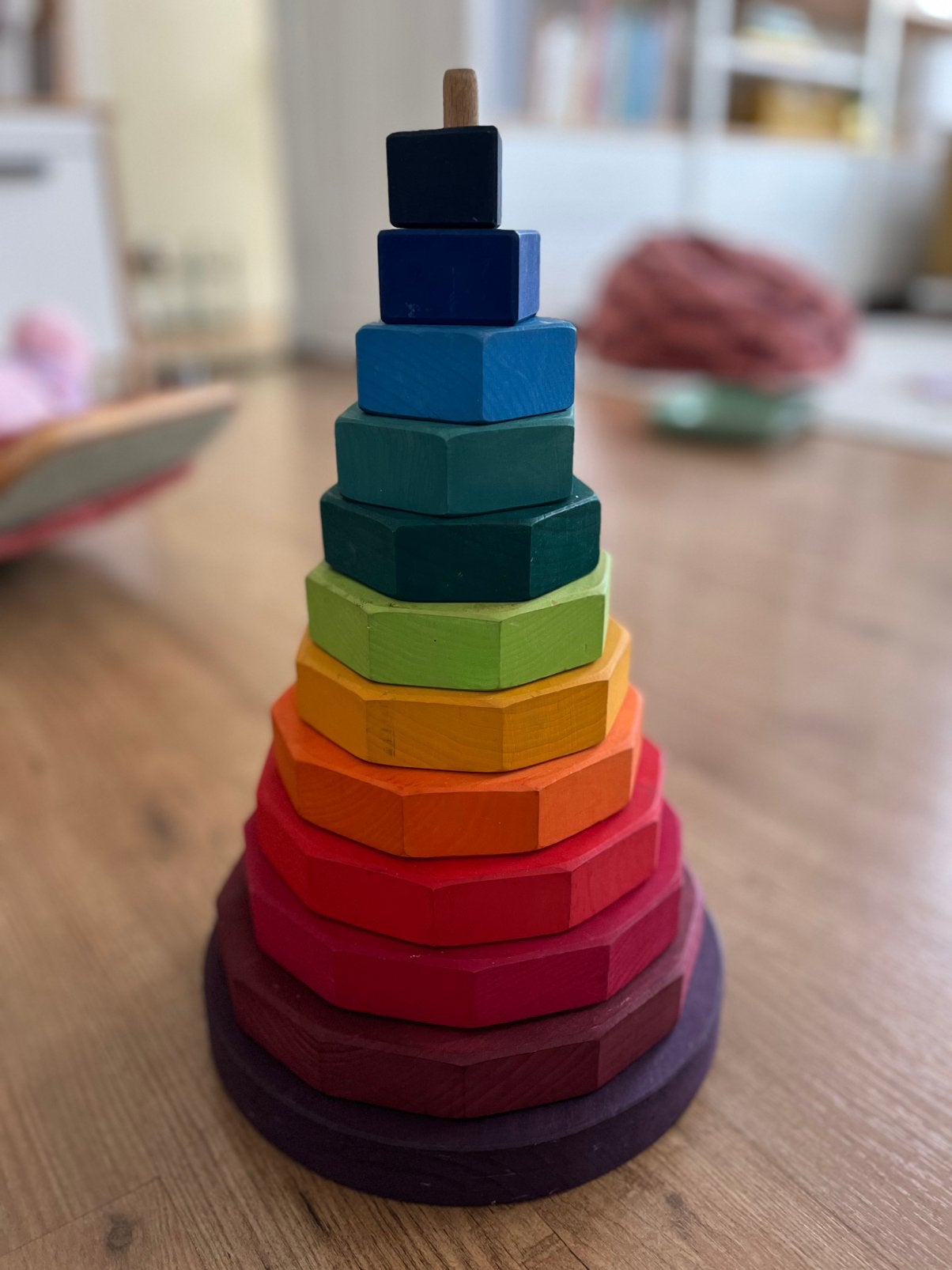 Grimm's Houten Reuze Stapeltoren - Regenboog, Kinderen en Baby's, Speelgoed | Houten speelgoed, Ophalen, Gebruikt