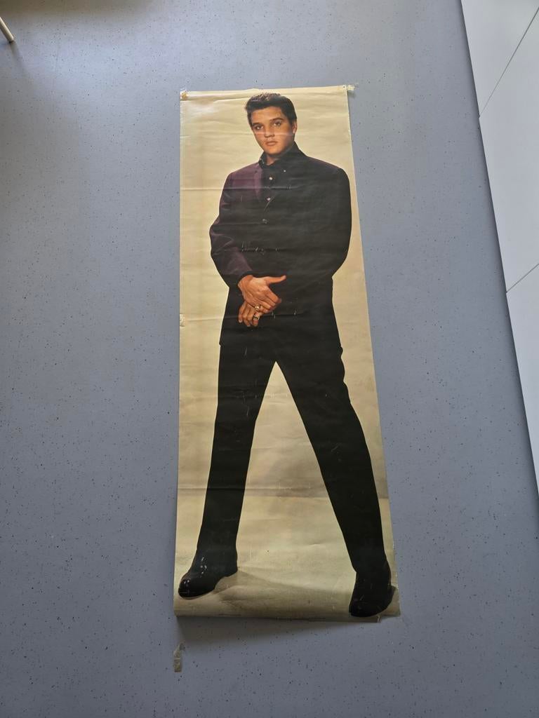 Deurposter Elvis 1979 vintage, Ophalen of Verzenden, Gebruikt, Foto of Kaart