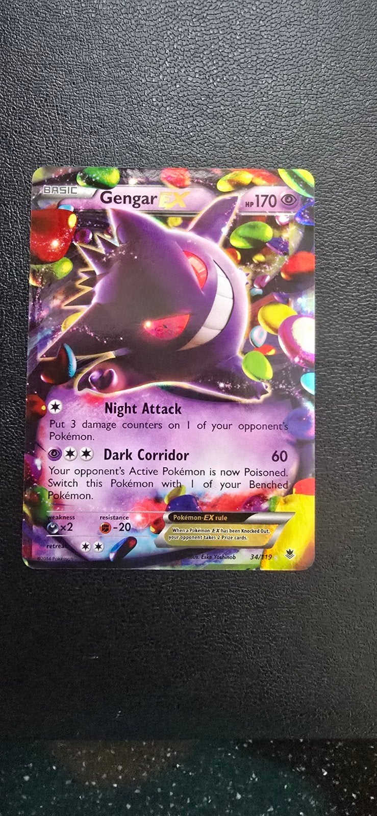 Gengar EX Pokémon Kaart 34/119 phantom forces, Ophalen of Verzenden, Zo goed als nieuw, Losse kaart