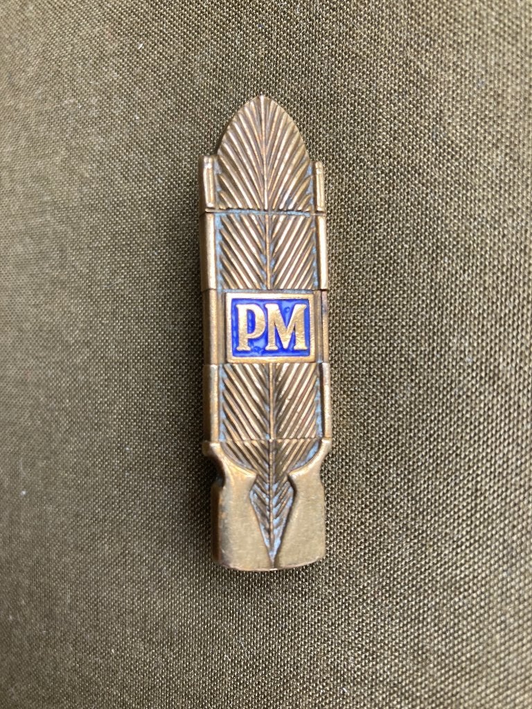 Militair Brevet Embleem Scherpschutter Pistool Mitrailleur, Ophalen of Verzenden, Landmacht, Nederland, Embleem of Badge