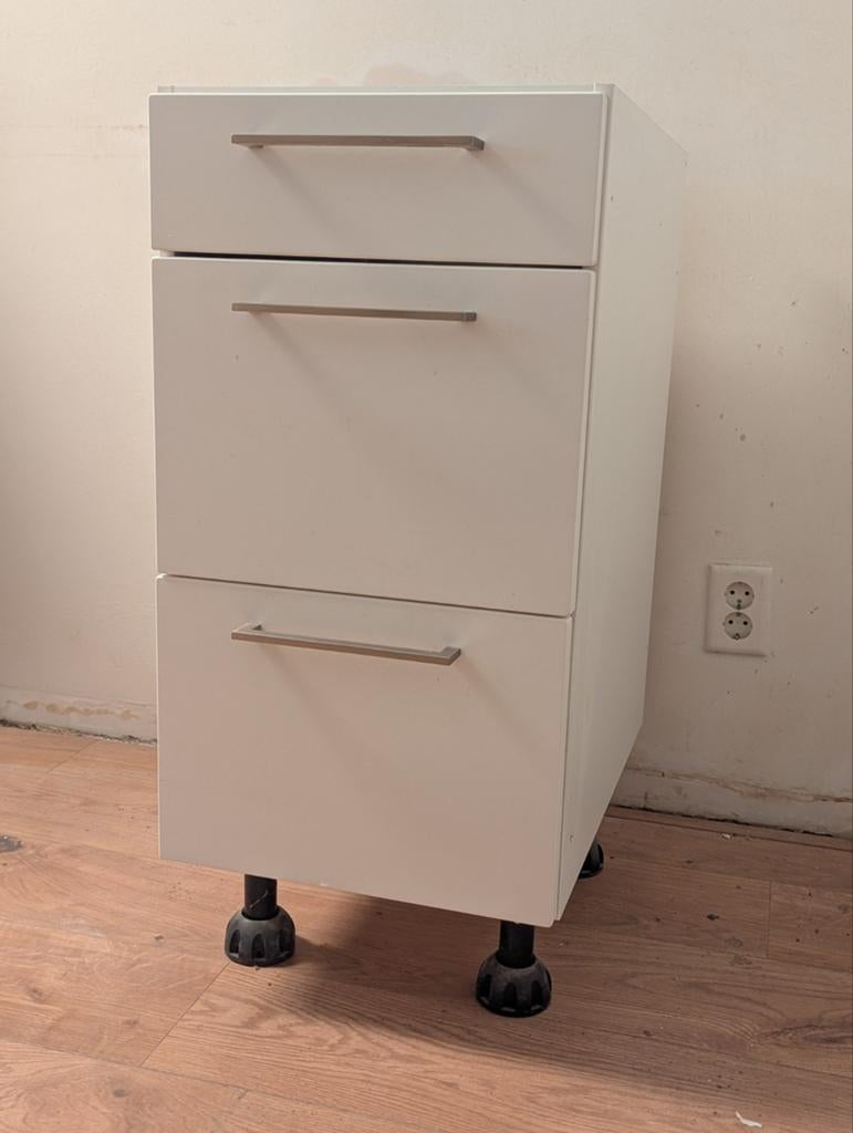 Inbouw keukenkast met lades 40cm breed, Ophalen, Wit