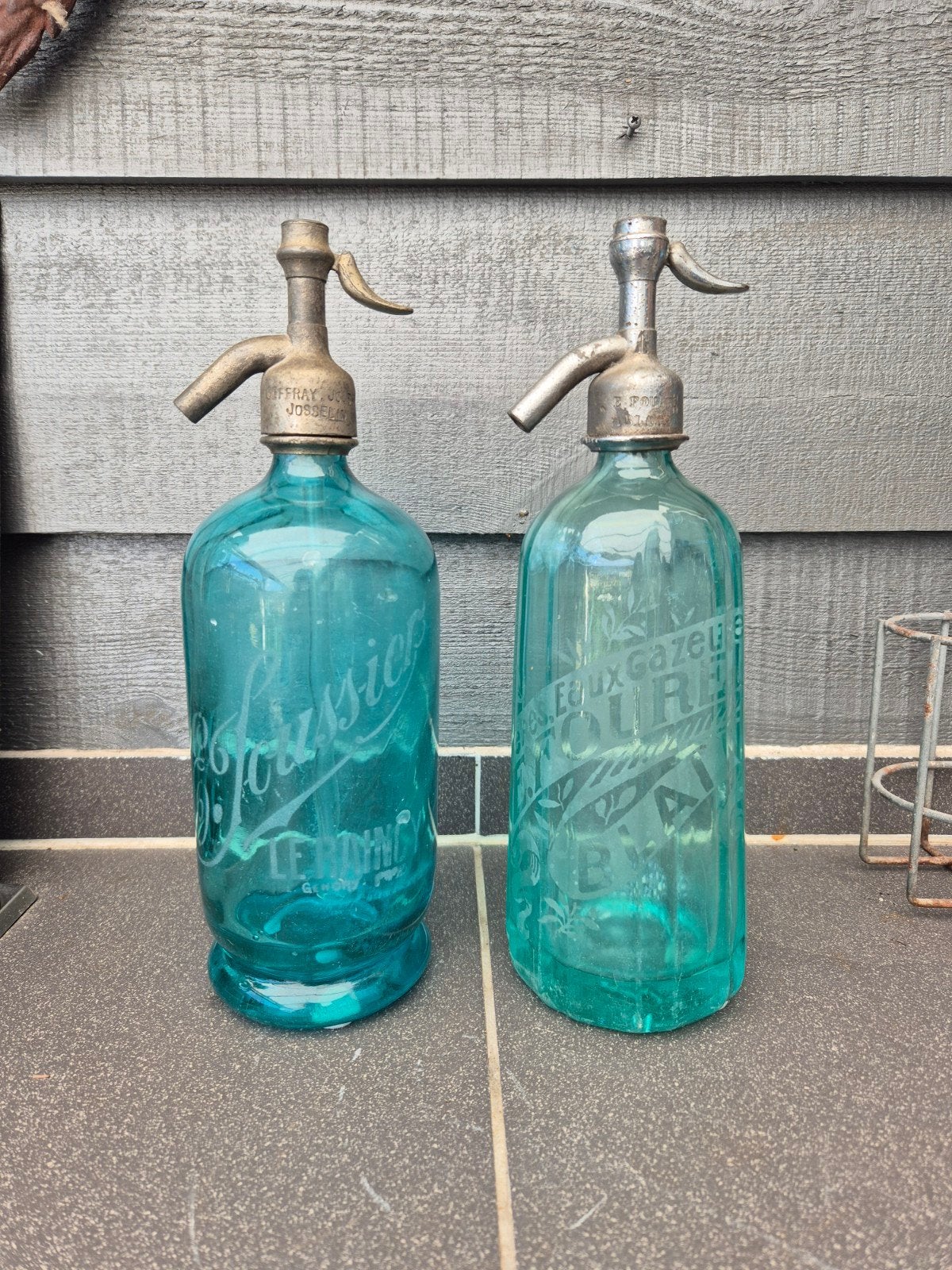turquoise Franse spuitwaterflessen, Ophalen of Verzenden