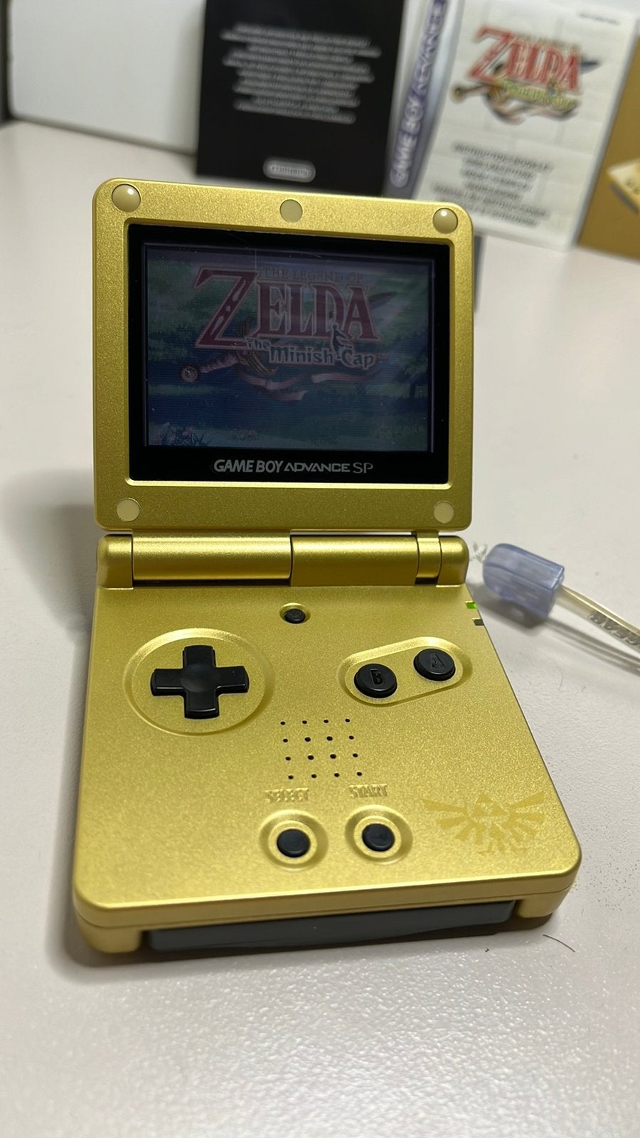 Nintendo Gameboy Advance SP 2002 model Zelda Edition, Ophalen of Verzenden, Zo goed als nieuw, Game Boy Advance SP