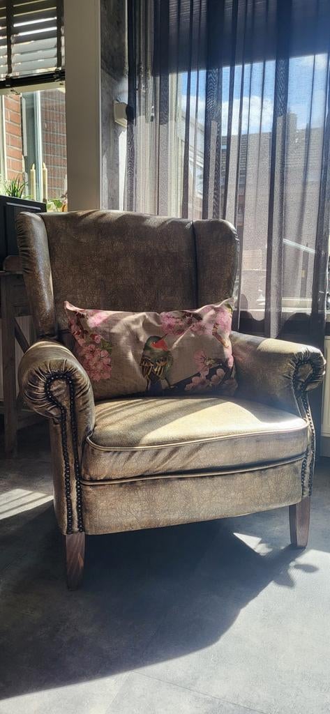 Fauteuil, Huis en Inrichting, Ophalen, Eenpersoons, Minder dan 75 cm, Leer