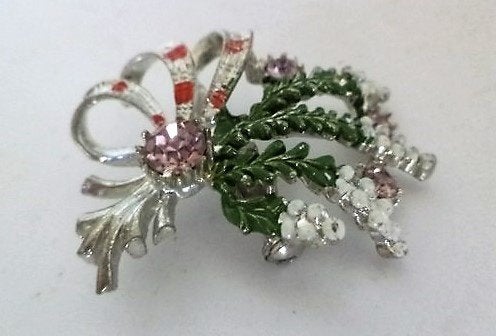 EXQUISITE Zeldzame vintage Geluksbroche Witte Heide & Distel, Sieraden, Tassen en Uiterlijk, Ophalen, Zo goed als nieuw, Wit, Overige materialen