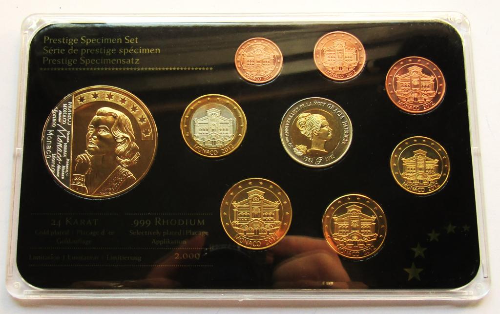 **Monaco 2012 Prestige Specimensatz Gold + Rhodium veredelt*, Monaco, Verzenden, Setje, Goud