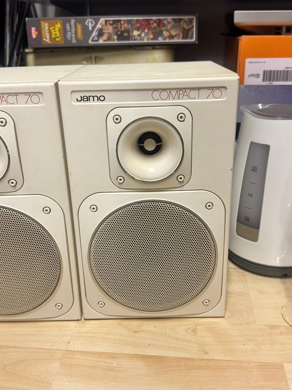 Jamo Compact 70 Retro Speakers - Set van 2, Audio, Tv en Foto, Luidsprekers, Ophalen, Gebruikt, 60 tot 120 watt, Front, Rear of Stereo speakers