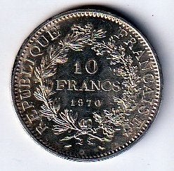 10  francs  1970  Frankrijk. km. 932, Ophalen of Verzenden, Frankrijk, Losse munt, Zilver
