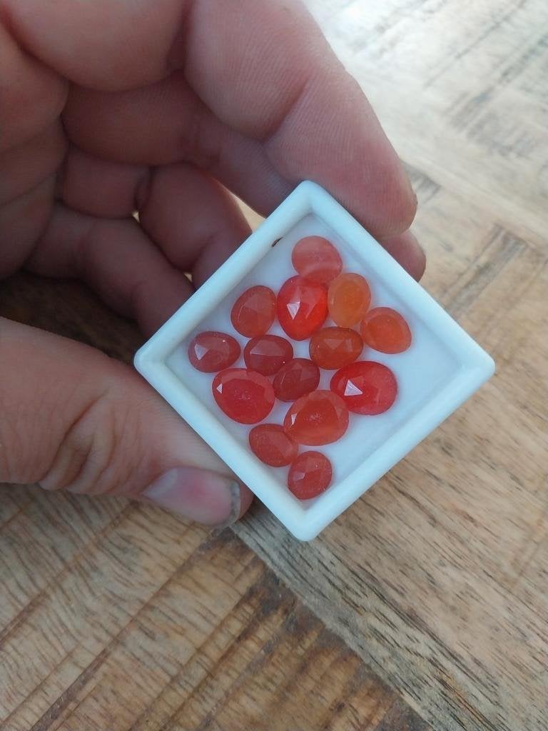 Dubbel roos geslepen carneool, Ophalen of Verzenden, Zo goed als nieuw
