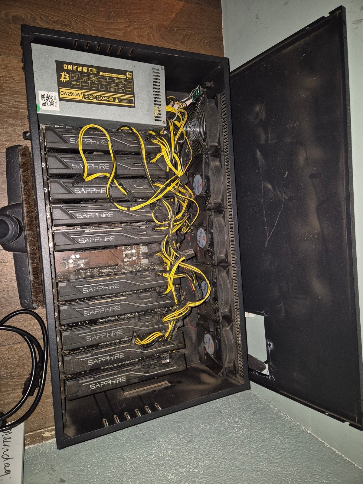 Mining Rig met 10 Sapphire GPU's - Klaar voor Mining, Computers en Software, Ophalen of Verzenden, Gebruikt, Gaming, Sapphire (GPU's)