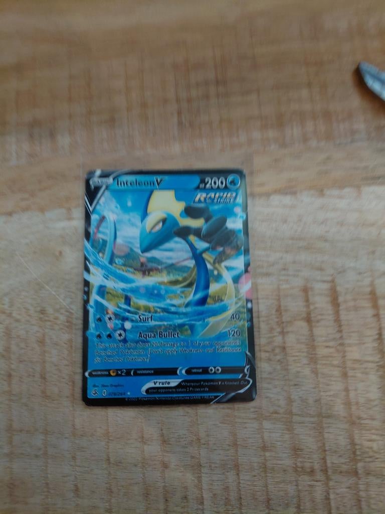Pokémon Kaart: Inteleon V (200 HP), Ophalen of Verzenden, Zo goed als nieuw, Losse kaart