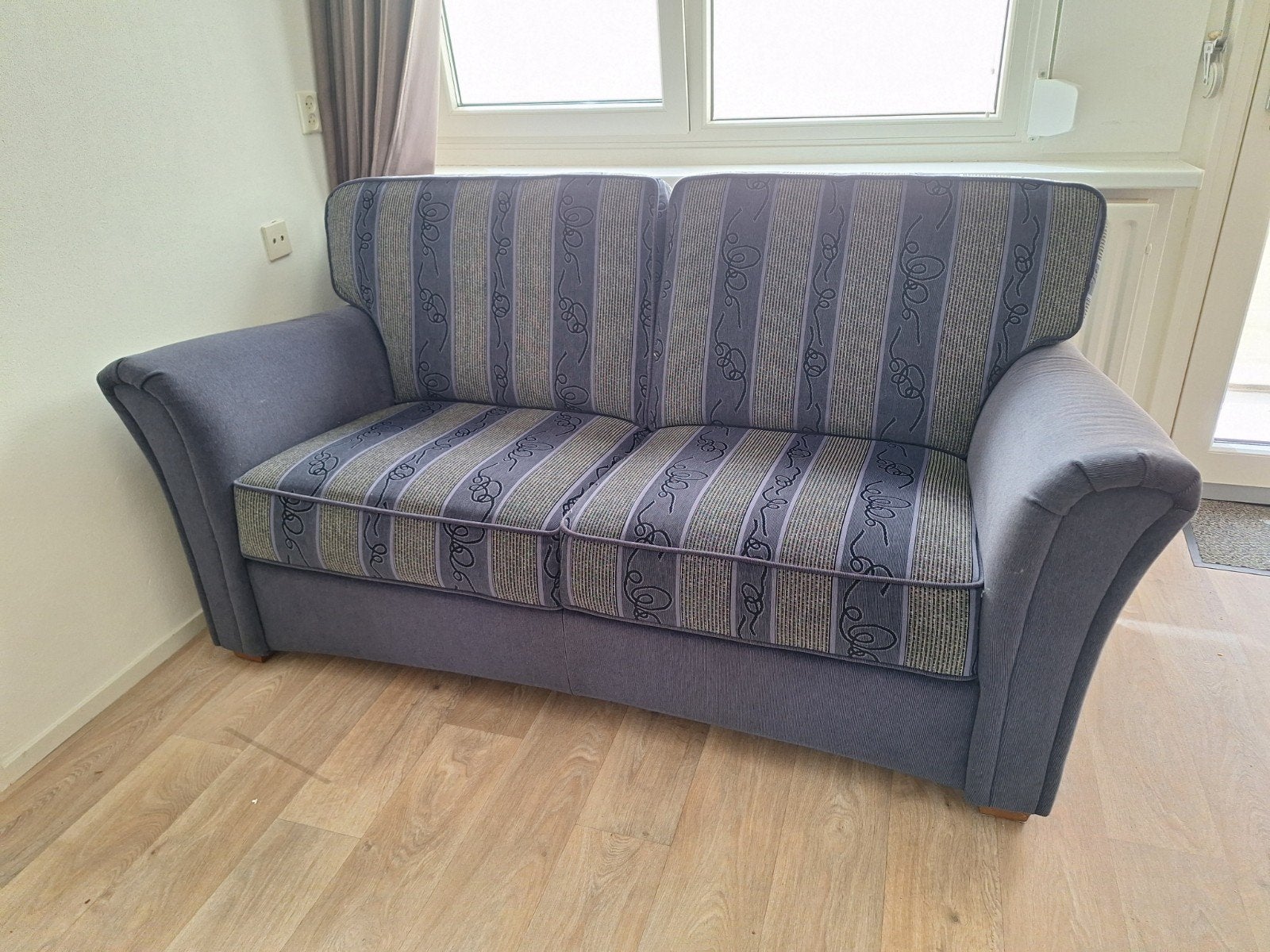 2 persoonsbank blauw, Huis en Inrichting, Ophalen of Verzenden, Gebruikt, 75 tot 100 cm