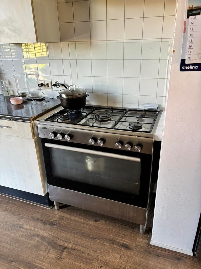 Gasfornuis 5 pits, Ophalen, 60 cm of meer, Zo goed als nieuw, Energieklasse A of zuiniger