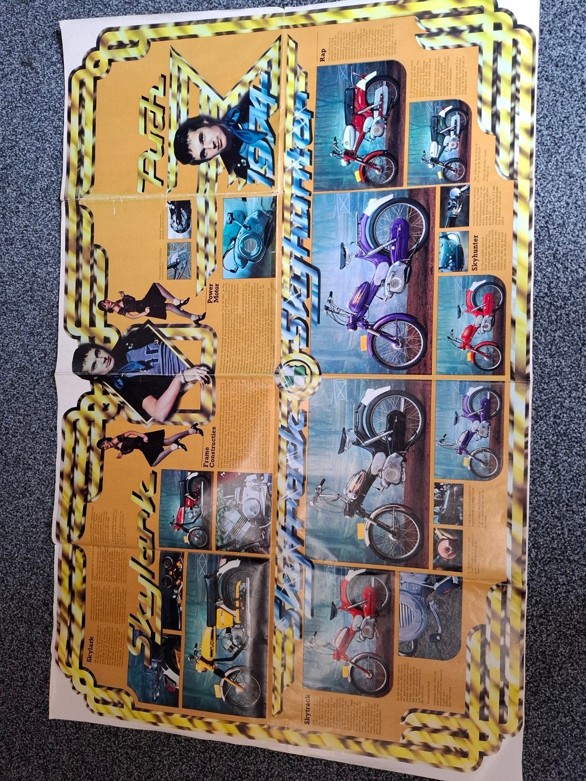 Zeldzame Puch Skyhawk/Skylark Poster - Jaren '70 Bromfiets, Fietsen en Brommers, Ophalen, Gebruikt, Overige modellen