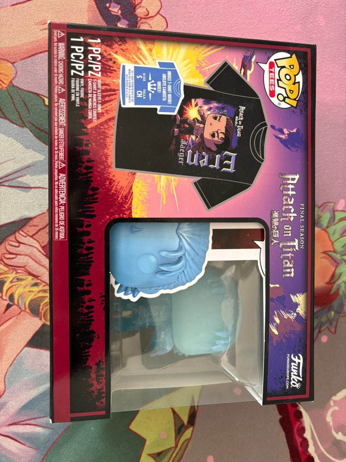 Funko Pop! Tees Attack on Titan Eren Yeager Glow + T-Shirt S, Ophalen of Verzenden, Zo goed als nieuw, Overige typen
