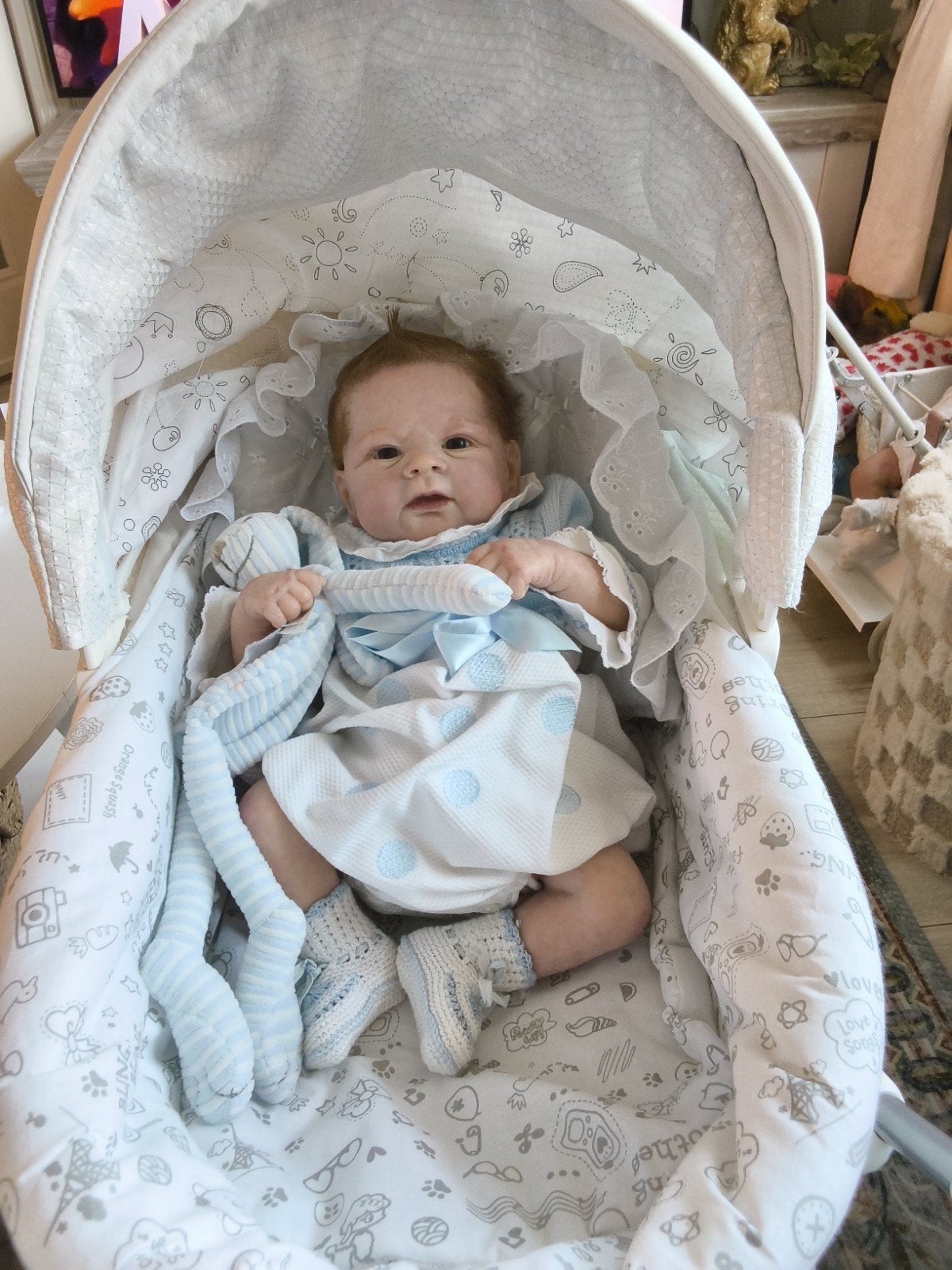 Reborn Elijah-Joanna Kazmierczak., Verzamelen, Poppen, Ophalen of Verzenden, Zo goed als nieuw, Pop