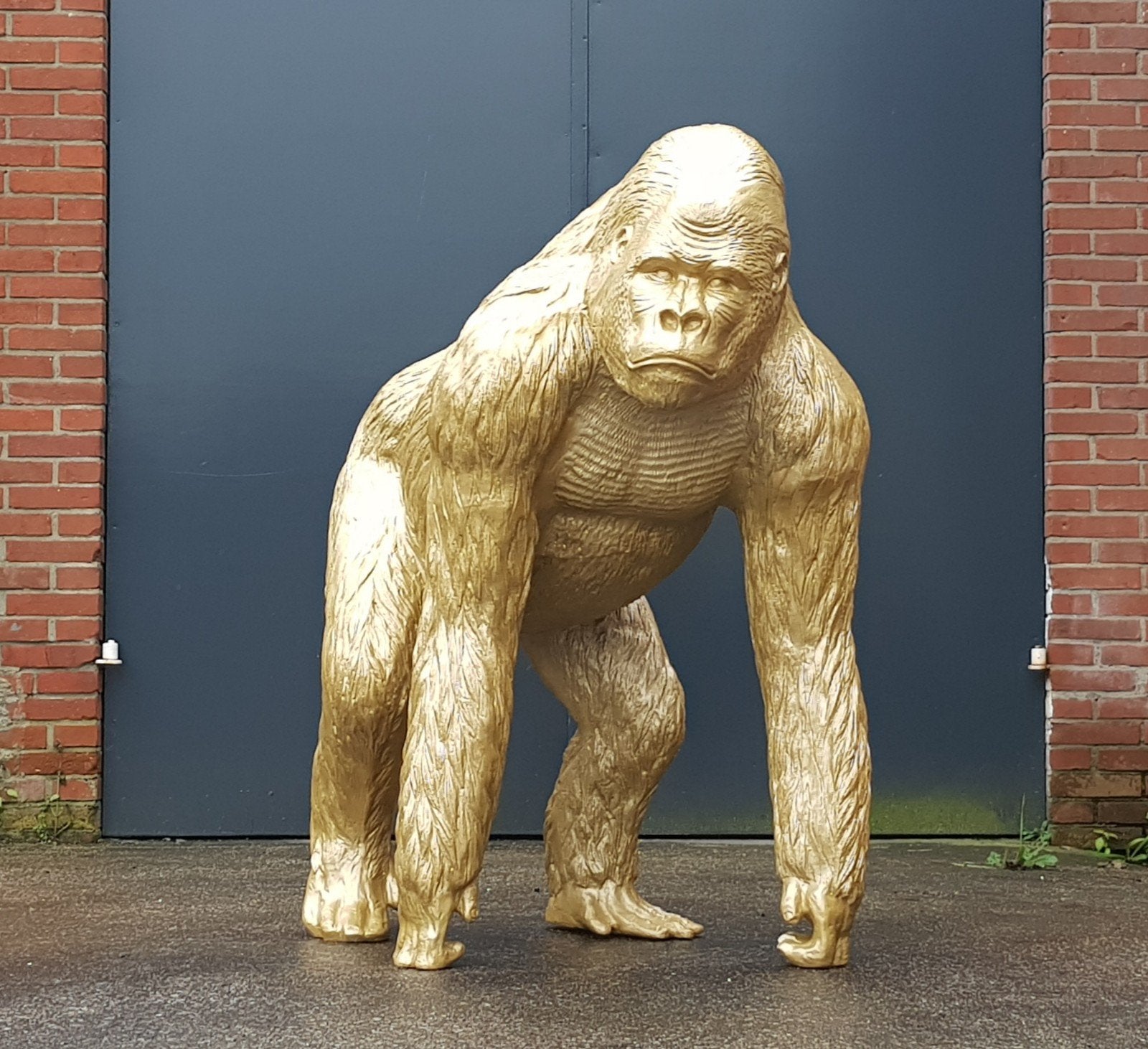 Gorilla goud, Olifant, Leeuwen apen Polyester tuinbeelden, Ophalen, Nieuw, Kunststof, Dierenbeeld