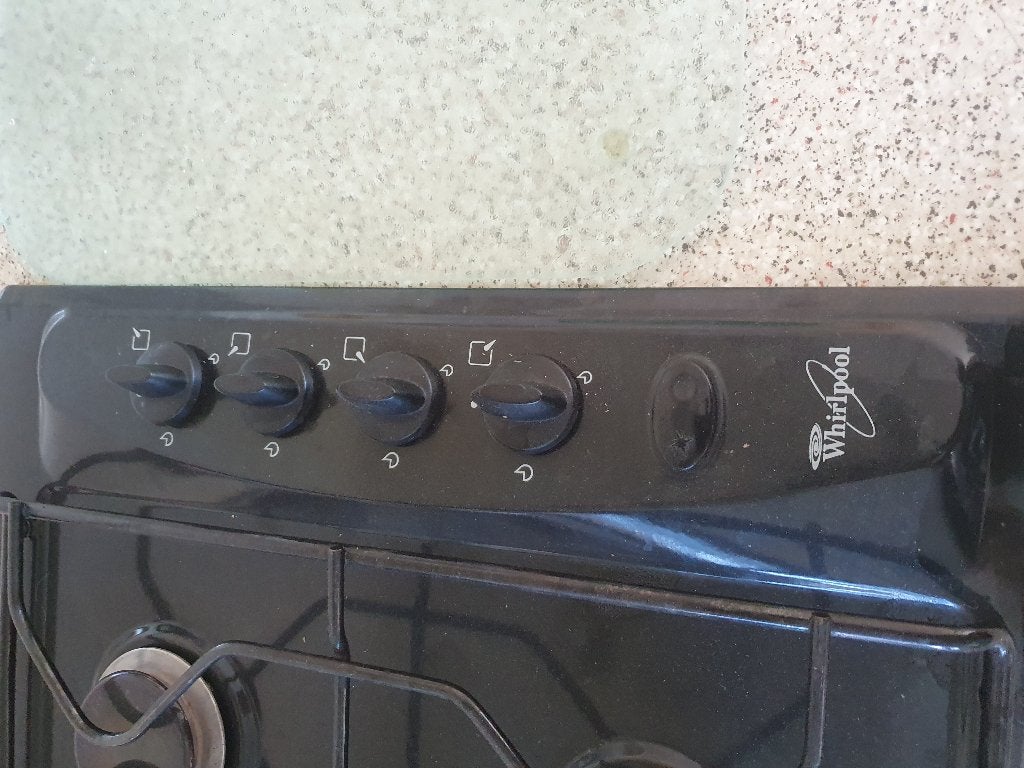 gasfornuis inbouw Wirlpool, Ophalen, Gebruikt, Zwart, 50 tot 100 cm
