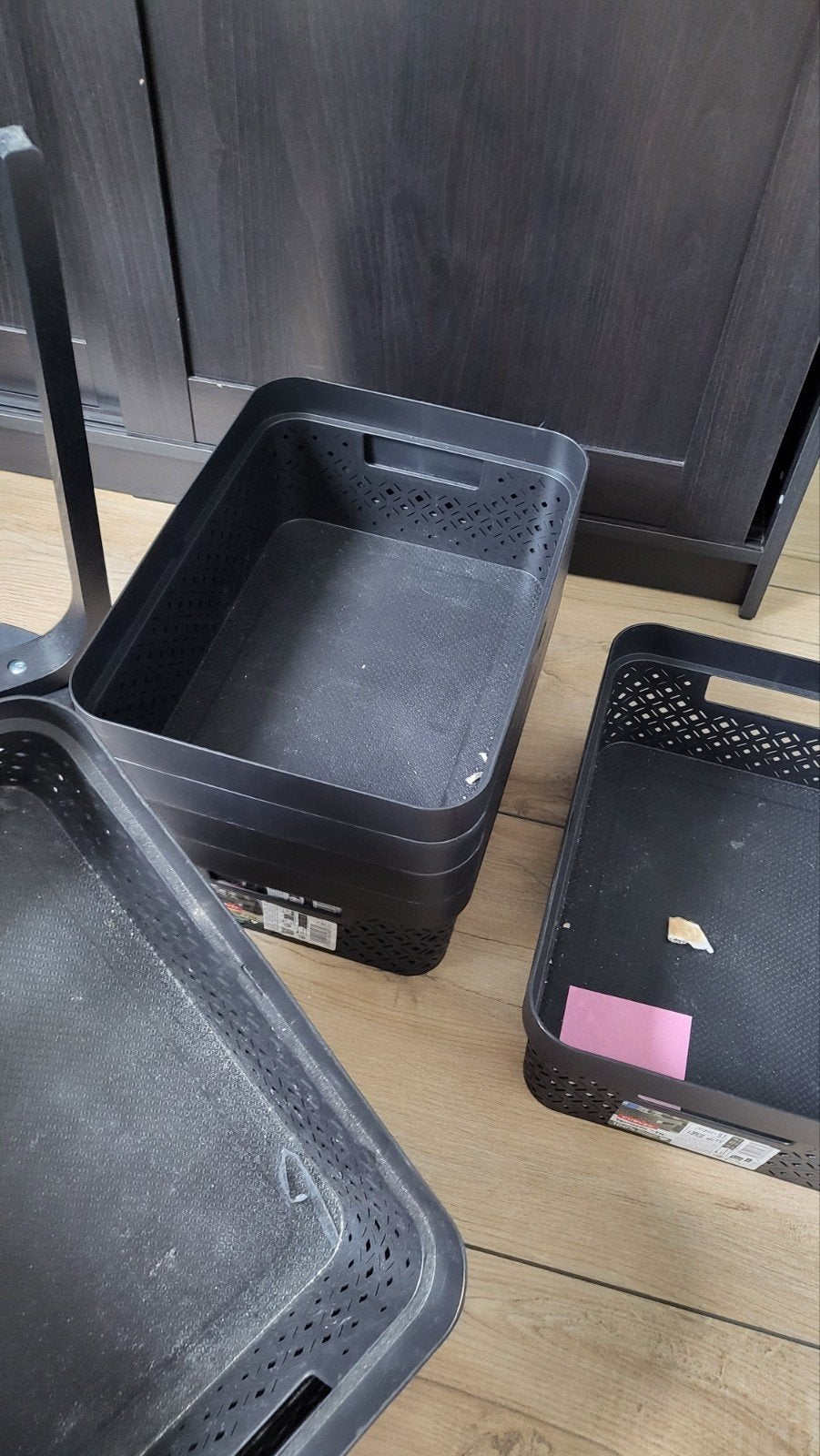 Partij van 13 Curver Terrazzo opbergmanden, gebruikt, Gebruikt, Ophalen of Verzenden, X, Minder dan 50 cm