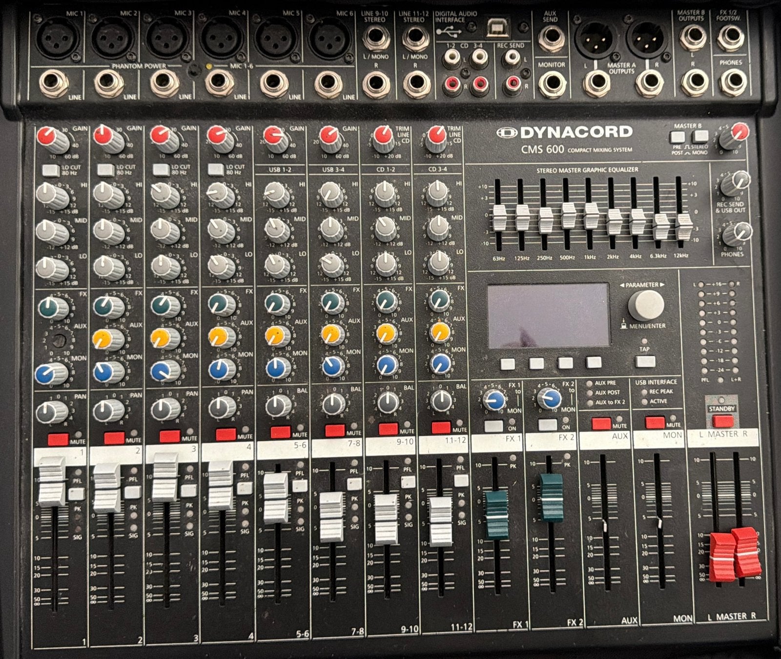 Dynacord CMS 600 Compact Mengpaneel, Ophalen, Gebruikt, 10 tot 20 kanalen, Microfooningang