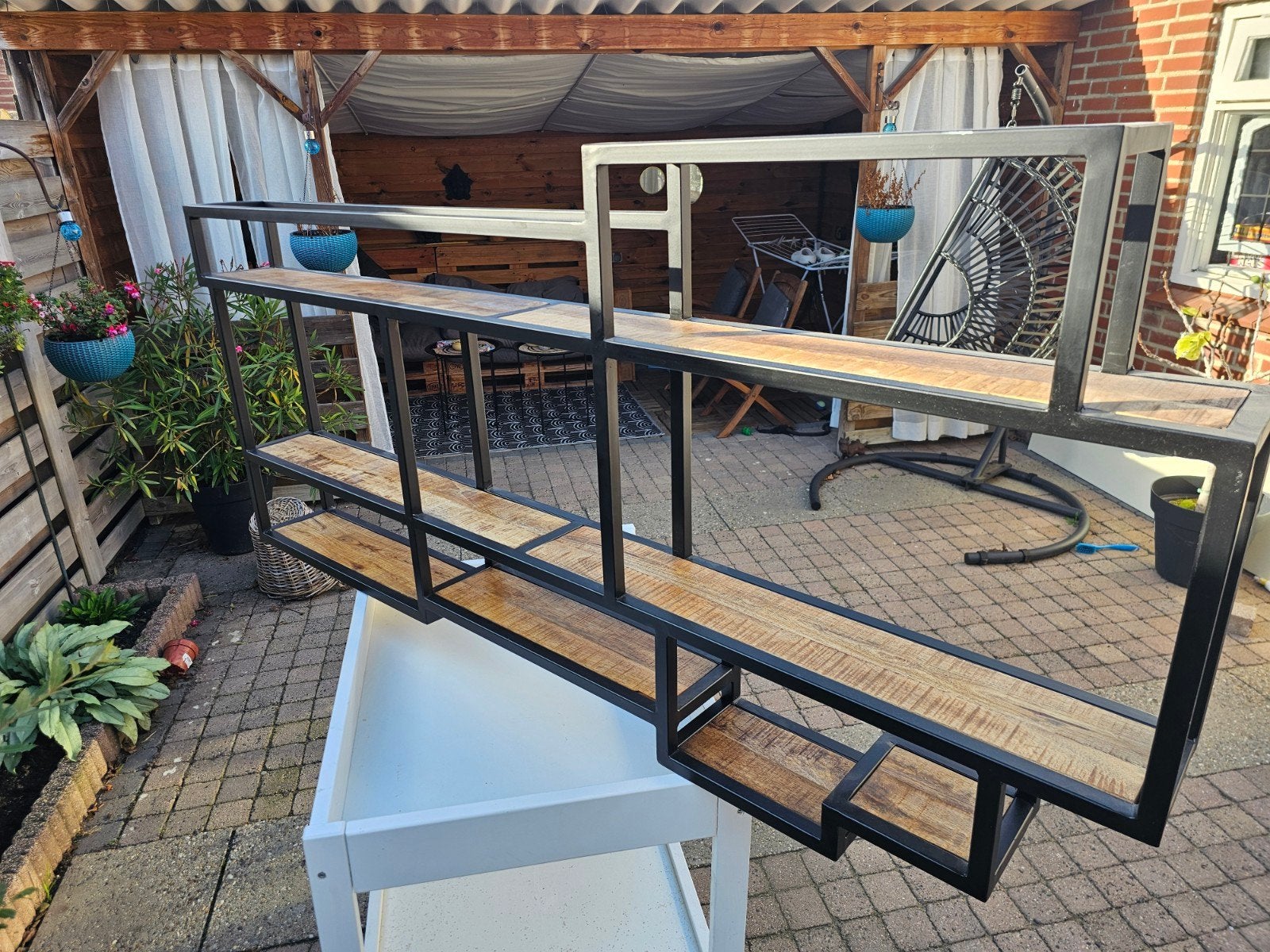 mangohout wandrek 160cm, Ophalen, Zo goed als nieuw