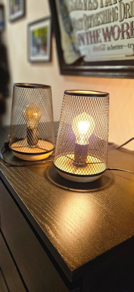 Industriële Tafellampen - Set van 2, Huis en Inrichting, Lampen | Tafellampen, Industrieel, Modern, Sierlijk, Ophalen of Verzenden