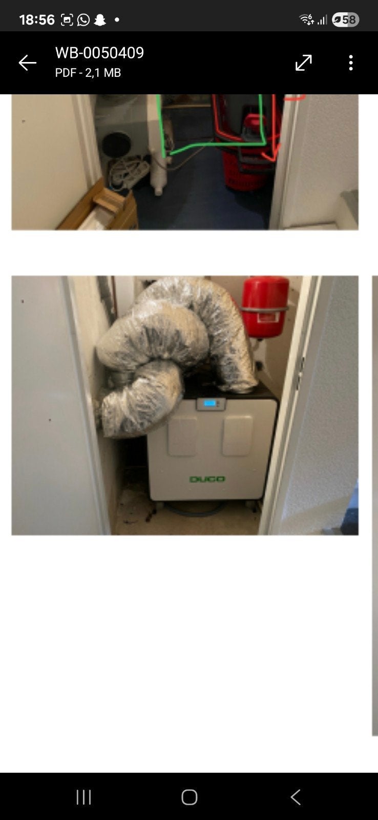 Duco Ventilatie-unit met afzuiging wtw, Ophalen of Verzenden, Gebruikt, Ventilator en Afzuiger