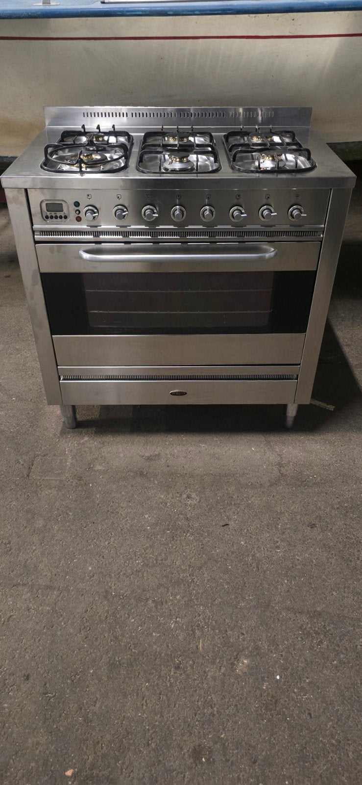 boretti rvs fornuis 6 pitten 90 cm, Witgoed en Apparatuur, Fornuizen, Ophalen