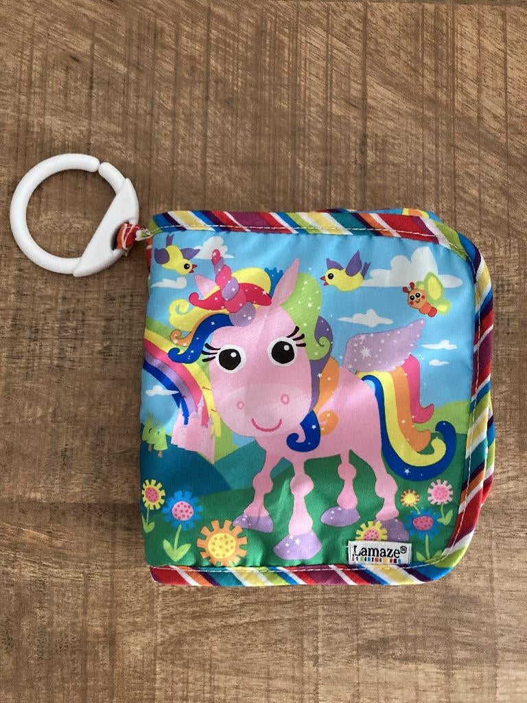 Lamaze stoffen boekje ontdekkingsboekje Eva de Eenhoorn ZGAN, Ophalen of Verzenden, Zo goed als nieuw, Overige typen