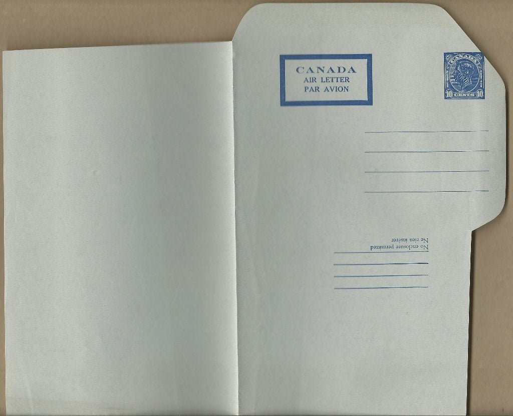 CANADA 1949 G.VI. 10c. blue Airletter, Variety=shifted print, Verzenden, Postfris, Noord-Amerika
